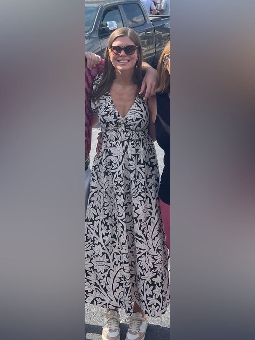 SAYLOR Black and White Floral Maxi Dress